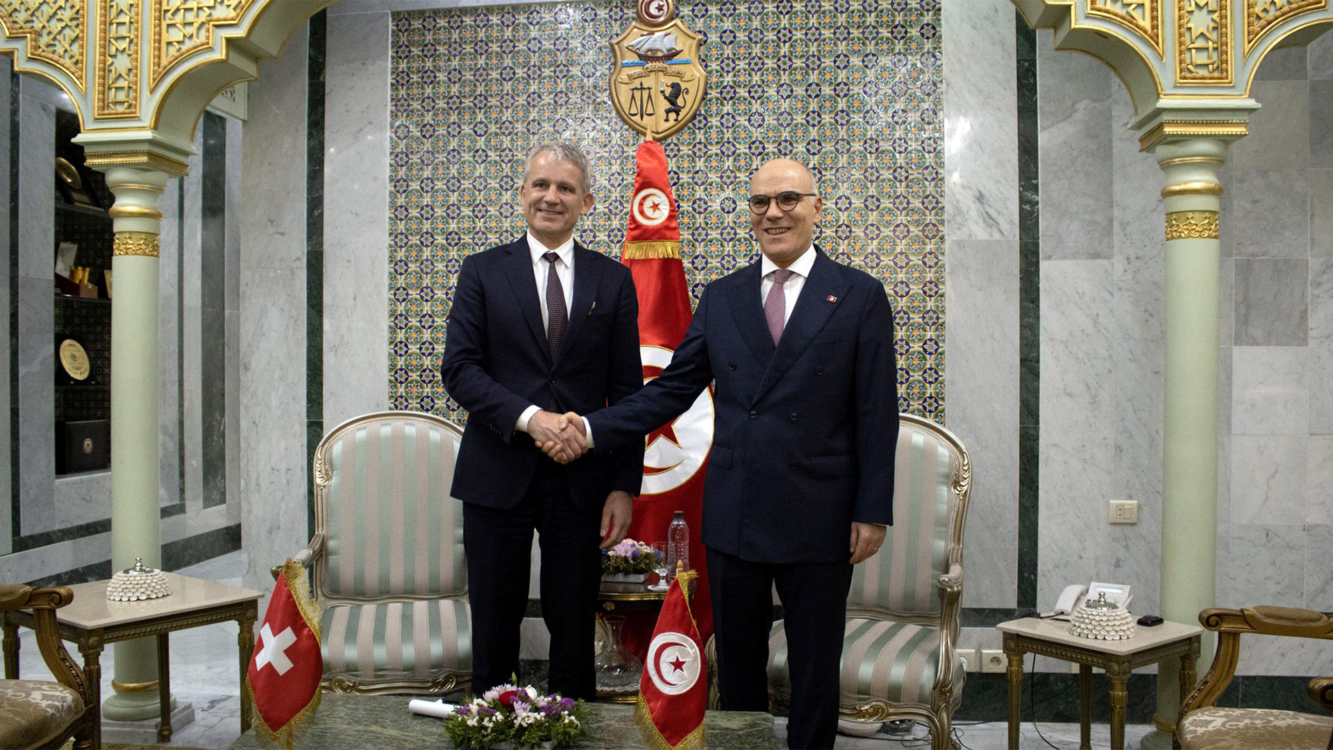Bundesrat Beat Jans, Nabil Ammar, tunesischer Aussen- und Migrationsminister