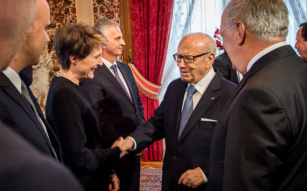 Federal Councillor Sommaruga welcomes the Tunisian President Beji Caid Essebsi