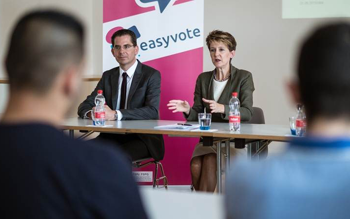 Easyvote – Discussion avec la présidente de la Confédération Simonetta Sommaruga (photo : Easyvote)