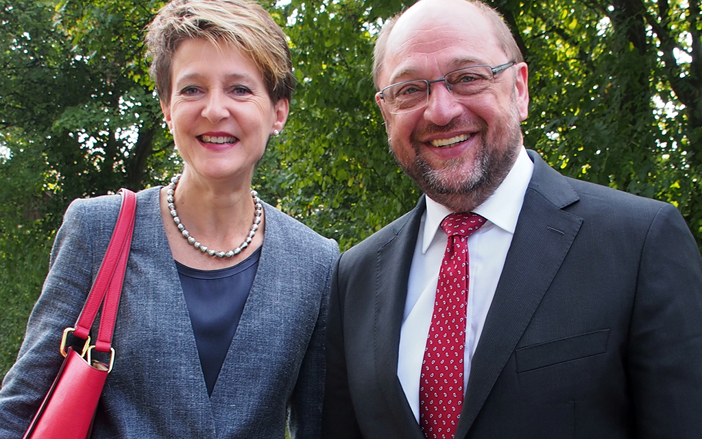 La presidente della Confederazione Simonetta Sommaruga ha incontrato Martin Schulz, presidente del Parlamento europeo