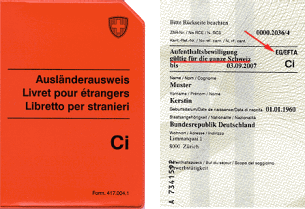 Ausweis Ci EU/EFTA (Aufenthaltsbewilligung mit Erwerbstätigkeit)